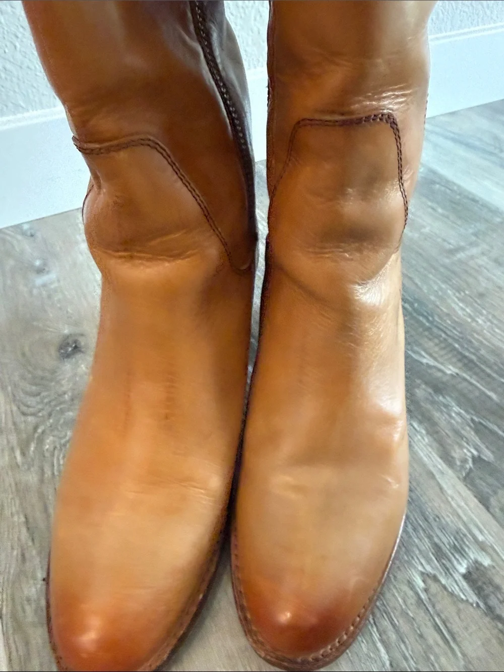 FRYE Jackie Tall Leather Riding Boots - Tan sz 7.5